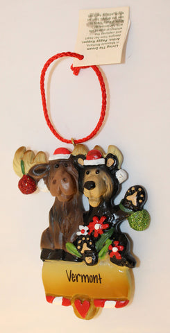 Bear Moose Tracks Ornament